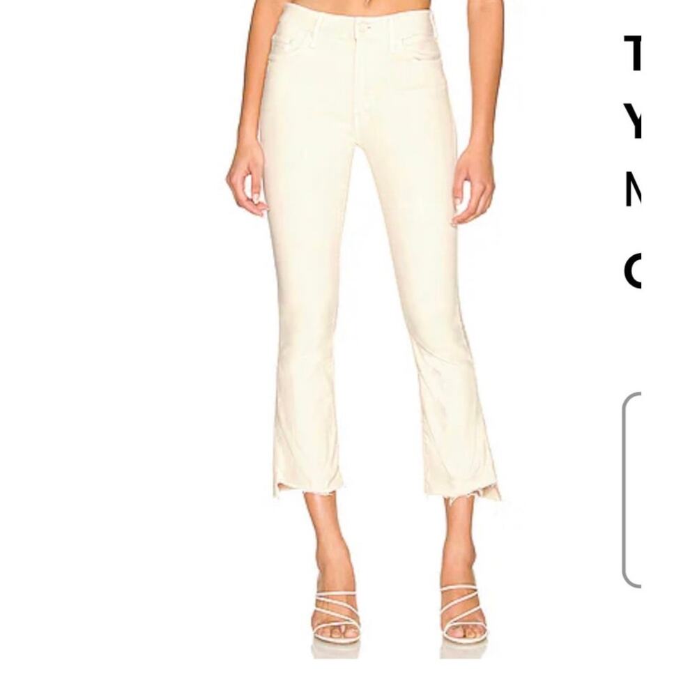 MOTHER Cream Ankle & Cropped Jeans
